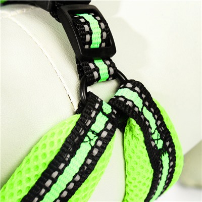 Комплект амуниции светоотражающий с мягкой шлейкой и мягкой ручкой, 1.5×120 см, ОШ 35-53, жёлтый