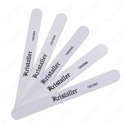 Kristaller Набор одноразовых пилок на деревянной основе, 180/240 грит, широкие, белый, 5 шт. 11226