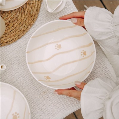 Салатники SL Home «Гатто», 1.1 л, d=18.5 см, набор 2 шт., фарфор, белые