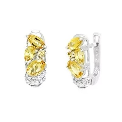 Серьги из серебра цитрин, Лючия
