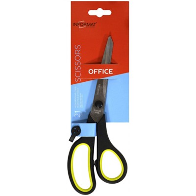 Ножницы 215 мм пластиковые ручки, резиновые вставки SO2104 inФОРМАТ