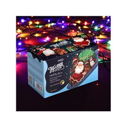 Гирлянда «Нить» 20 м, IP20, тёмная нить, 200 LED, свечение мульти, 8 режимов, 220 В