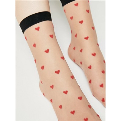 Полиамидные CONTE FANTASY Носки с рисунком «сердечки»