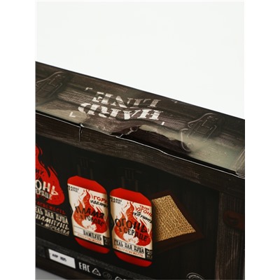 УЦЕНКА Набор «Тому, у кого огонь в сердце», гель для душа и шампунь, 2×300, мочалка с ручками 986754