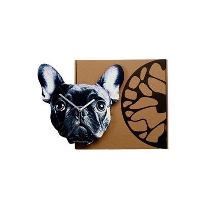 Часы настенные Gabi, французский бульдог, интерьерные, плавный ход, d=33.5 см