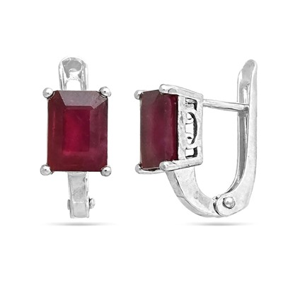 Серьги из серебра рубин корунд, SL-RIC94