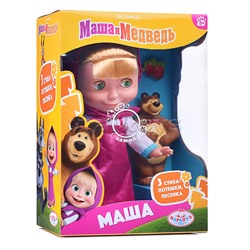 Кукла Маша 25см, "Маша и Медведь" озвуч, медведь, коробка