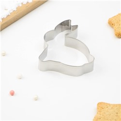Форма для печенья Доляна «Зайка», металл, 7×5.5×2 см, серебристая
