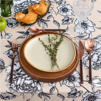 Скатерть «Доляна» Blooming garden, 144×250 см, 100% хлопок, 164 г/м²