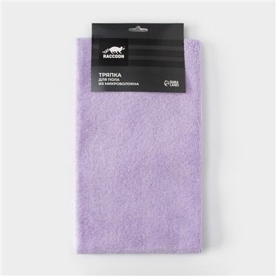Тряпка для пола Raccoon, 220 г/м², 60×80 см, микрофибра, ультразвуковая обработка края, 2 шт, сиреневая