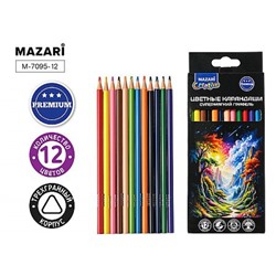 Карандаши пластиковые 12цв "Creative" супермягкие M-7095-12 Mazari