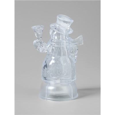 Световая фигура «Снеговик», 13 см, 1 LED, от батареек LR44×3, свечение тёплое белое