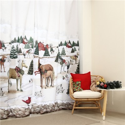 Шторы «Этель» Winter ranch, 145×260 см, комплект 2 шт., 140 г/м²