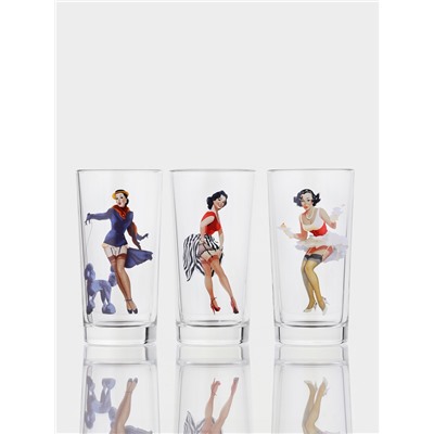УЦЕНКА Набор стаканов 6 шт. 280 мл Pin-up girls