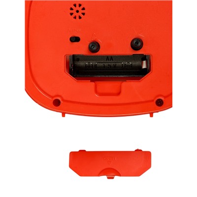 Будильник-часы настольные «Классика», дискретный ход, 12.5×10.5 см, от батарейки АА, красный