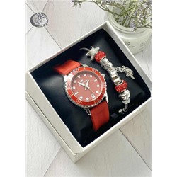 Подарочный набор для женщин часы и браслет+ коробка #22853033