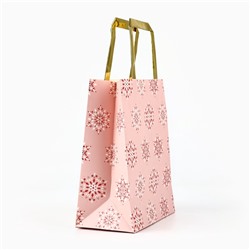 Пакет подарочный новогодний ламинированный «Танец снежинок», MS 23×18×10 см