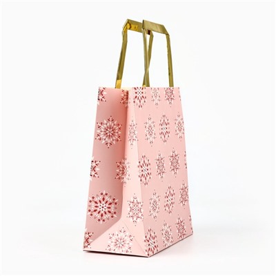 Пакет подарочный новогодний ламинированный «Танец снежинок», MS 23×18×10 см