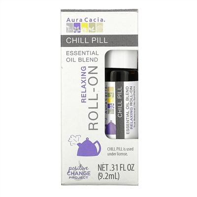 Aura Cacia, смесь эфирных масел, расслабляющее действие, с шариковым аппликатором, успокаивающий эффект, 9,2 мл (3,1 жидк. унции)