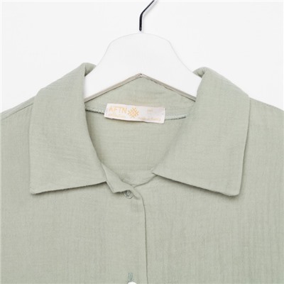 Пижама женская (рубашка, брюки) KAFTAN Basic, размер 52-54, зелёная