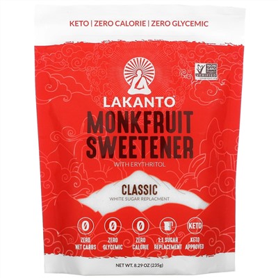 Lakanto, подсластитель из архата с эритритолом, классический, 235 г (8,29 унции)