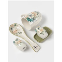 Кружка Доляна «Цветы», 330 мл, фарфор, белая