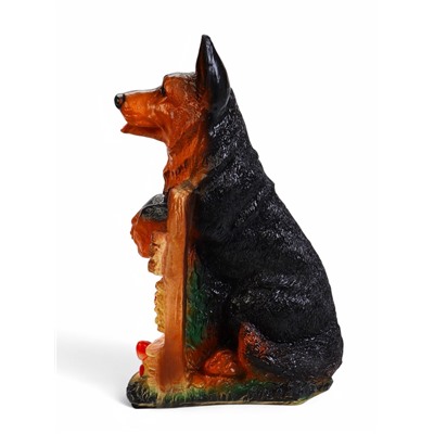 Садовая фигура из гипса «Овчарка на заборе», 20×22×37 см