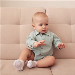 Боди-рубашка для мальчика MINAKU, серо-зелёное, рост 62-68 см