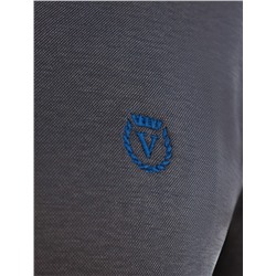 Джемпер хенли из полотна пике с меланжевым плетением с эластаном