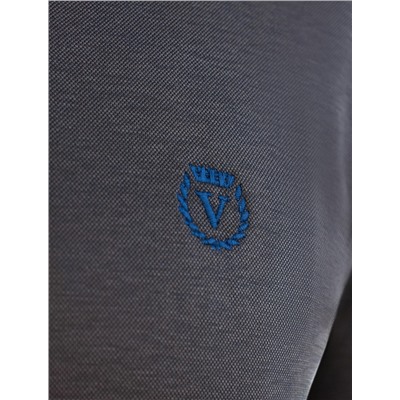 Джемпер хенли из полотна пике с меланжевым плетением с эластаном