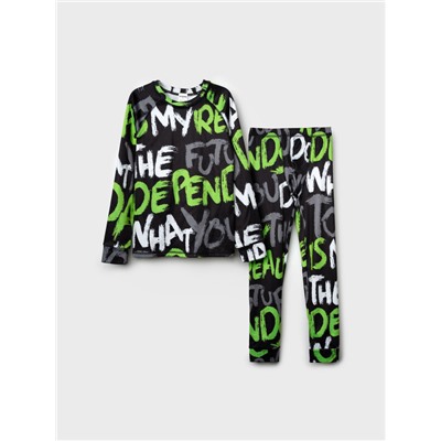 Термокомплект трикот. для мальчиков: фуфайка (футболка) с длин. рук, брюки