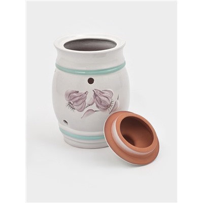 Банка для хранения лука Кунгурская керамика «Глазурь», 2 л, с отверстиями для вентиляции, белая