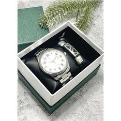 Подарочный набор для мужчины часы и браслет + коробка #22853527