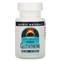 Source Naturals, восстановленный глутатион, 250 мг, 60 таблеток