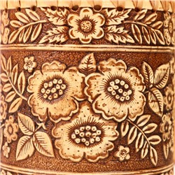 Туес «Лето», шитый, 10×10×14.5 см, береста