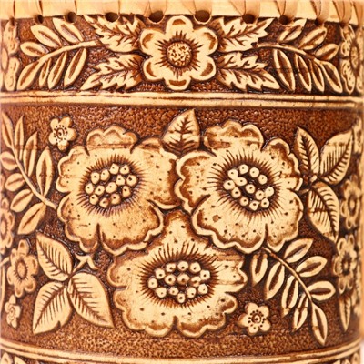 Туес «Лето», шитый, 10×10×14.5 см, береста