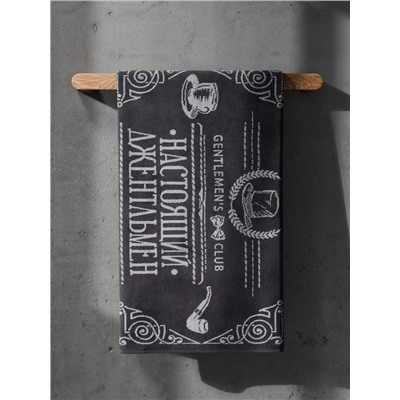 Полотенце махровое Этель «Джентльмен», 50×90 см, 420 г/м², серое