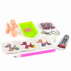 УЦЕНКА Алмазная мозаика на брелоке «Собачка» светло-розовый