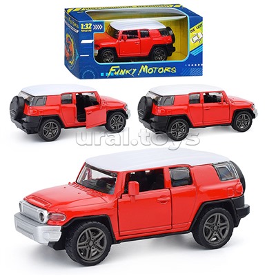 Красная инерционная машинка Внедорожник die-cast,1:32, открывающиеся двери
