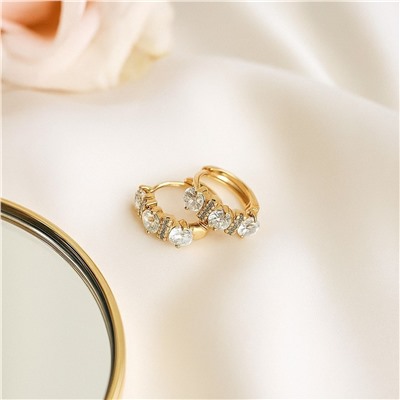 Серьги коллекция "Xuping" покрытие позолота, вставка: фианиты, арт.004.025