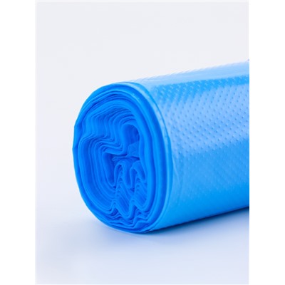 Мешки для мусора 35 л, ПНД толщина 20 мкм, 30 шт. в рулоне, синие