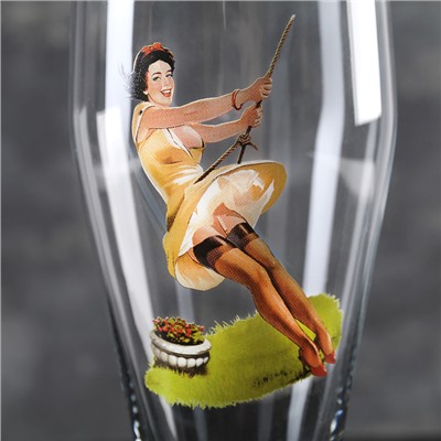 Пивной стакан Pin-up Beer, 500 мл, стекло, рисунок МИКС