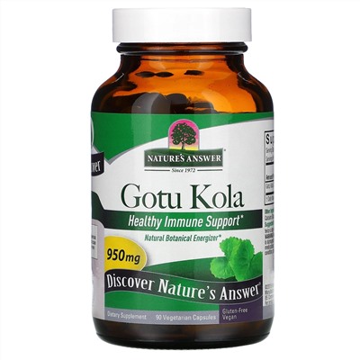 Nature's Answer, готу кола, 475  мг, 90 вегетарианских капсул