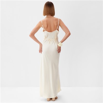 Платье женское миди MINAKU: Casual Collection цвет бежевый, размер 46