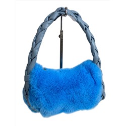 Женская сумка из искусственного меха, цвет голубой
