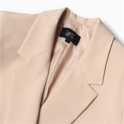 Пиджак женский двубортный MIST plus-size, размер 52, бежевый