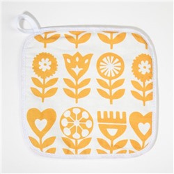 Набор Кухонный Этель «Yellow garden», варежка-прихватка 20×27 см, прихватка 19×19 см, 100% хлопок (МИКС)