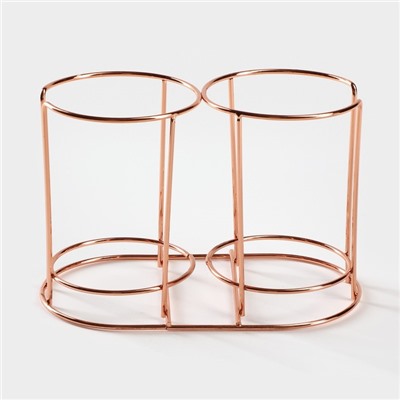 Набор кружек на металлической подставке «Мрамор», 2 предмета: 380 мл, керамика