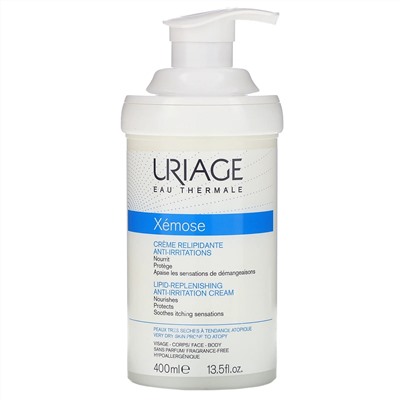 Uriage, Xemose, Lipid-Replenishing Anti-Irritation Cream, Fragrance-Free, 13.5 fl oz (400 ml)