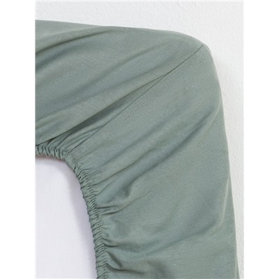 Простыня на резинке 1.5-спальная «Этель», 140×200+25 см, серо-зелёная, бязь